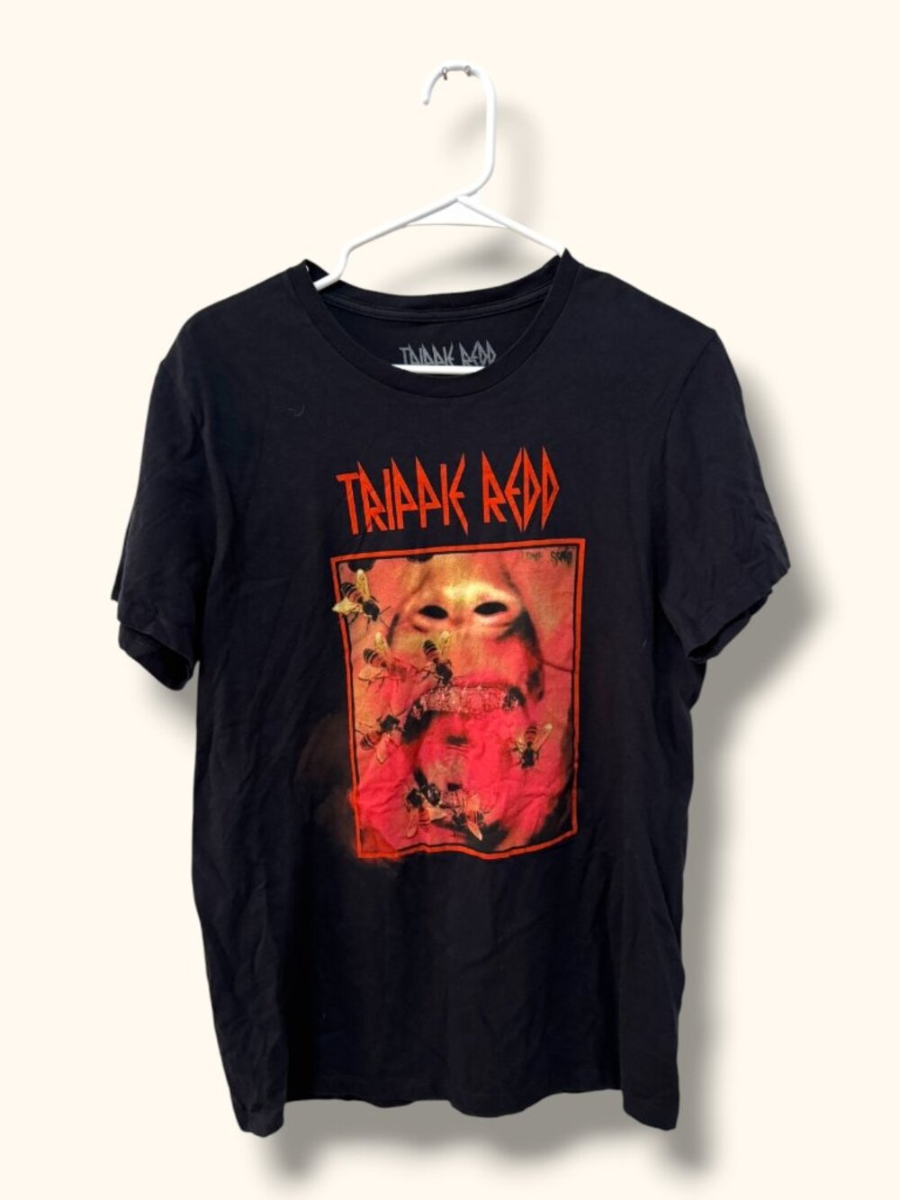 Trippie ReddShirt Mens L Black Graphic Bees Face Short Sleeve Tee Merch
